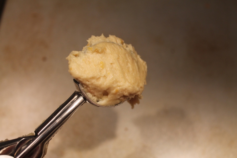 dough in scoop